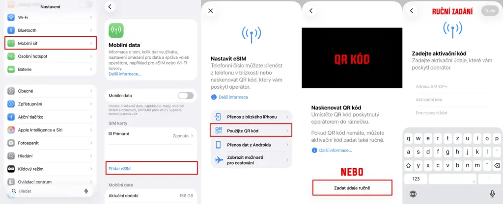 Jak nainstalovat eSIM na iPhone